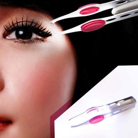 Tweezer With LED Light for Hair Removal, Makeup, Eyebrow Eyelash Tweezers, Lash Trimmer, Round Trimmer, Brow Tool, Hair Tweezers, Ingrown for Women's, Tweeze Tools