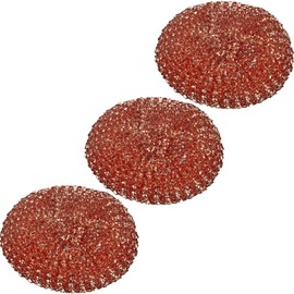 Fujisho New Pure Copper Scourer, The Power of Copper, Kitchen Scourer, Copper Ion Blending, Prevents Bacteria and Bacteria Breeding, Set of 3
