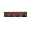 PegandRail Solid Cherry Shelf Coat Rack with Aged Bronze Double