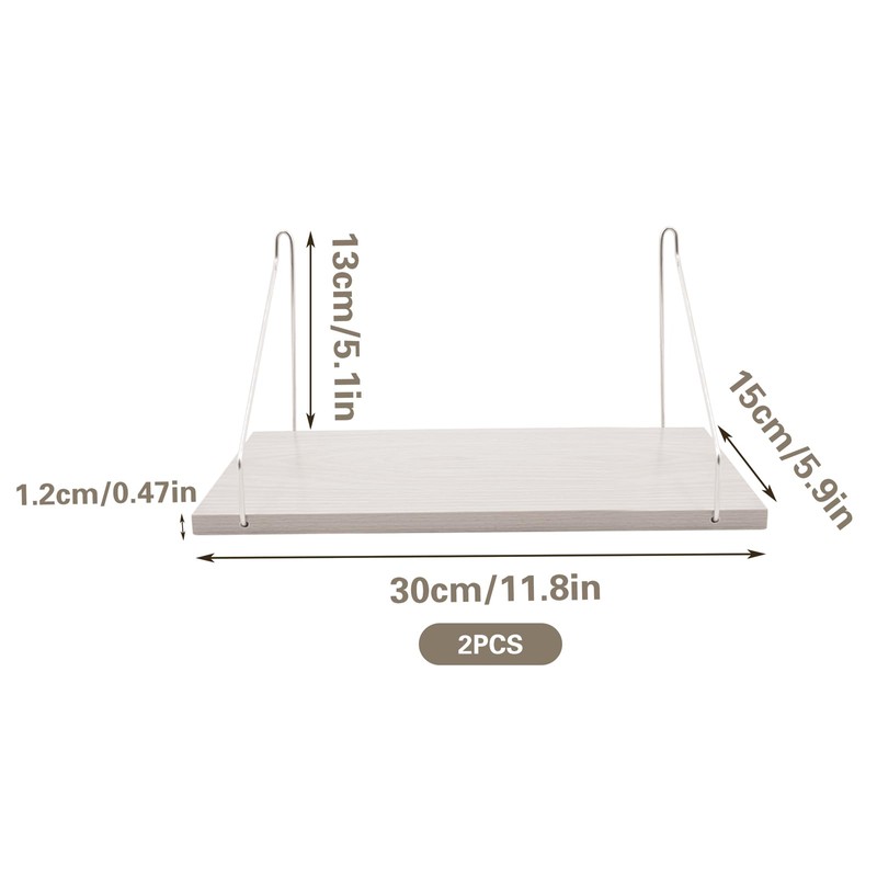 2 Set Fabric Wall Cubicle Shelf with Hooks, Wall Mounted