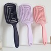 Volumizing Styling Hair Brush & Comb, Swirl Design, Massage, for Drying KK960 Matte Black 4ea