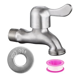 Enoch's Land Stainless Steel Garden Hose Bibb,Garden Hose Connect Bibb Spigot,1/2" Male NPT Inlet with 3/4" GHT Outlet, for Indoor and Outdoor (1/2" NPT x 3/4" GHT)