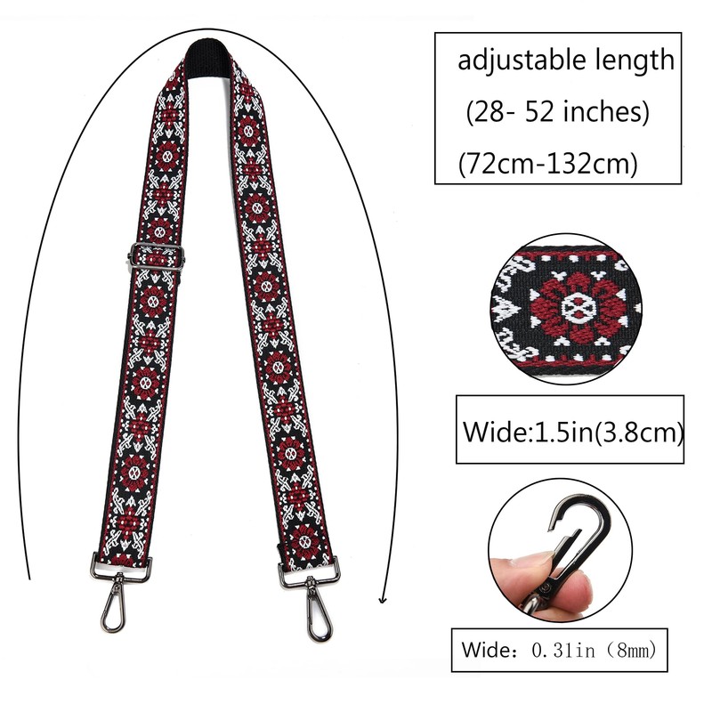 LVYOUME Wide Purse Strap Adjustable Replacement Crossbody Bag Strap Black