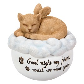 ウービア メモリアルケースエンジェルキャット 11.5×11.5×12㎝ 人形 フィギュア 置き物 アニマル 動物 ガーデン 装飾 リアル かわいい ネコ H20140-4