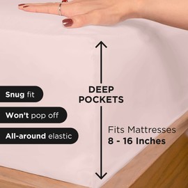 Royale Linens Fitted Sheet Full - Ultra Soft 1800 Brushed Microfiber - Hotel Luxury Bottom Sheets - Wrinkle Free & Fade Resistant - Deep Pocket Fitted Sheet Only (Full, Pink)