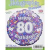 Oaktree UK Oaktree 18" 80th Birthday Streamers Holographic