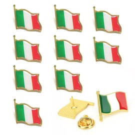 XPEX Pack of 10 Badges Pin Italy Flag Pin Small Flags Button Pins Italy Badges Pins Pin Badge, black