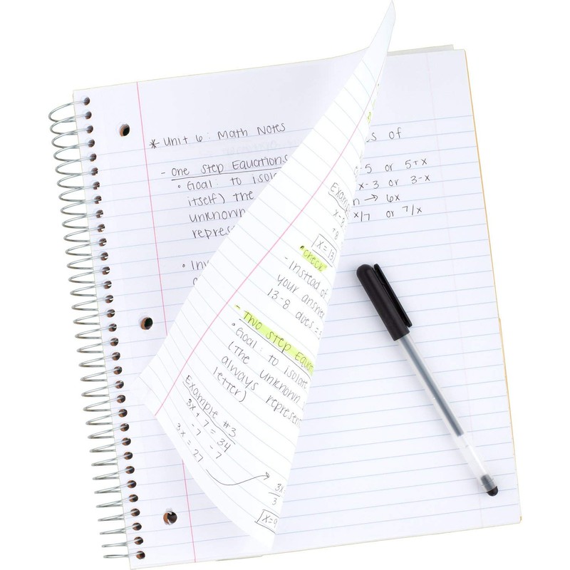 Five Star Spiral Notebook, 3 Subject, Wide Ruled Paper, 150