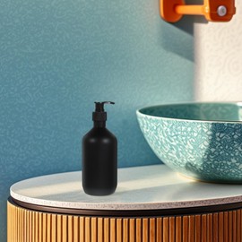 iplusmile 2Pcs Matte Manual Lotion Dispenser Refillable Pump Bottles for Liquid Soap Shampoo Body Wash Stylish Bathroom Home Soap Bottles