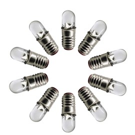 Ruiandsion E5 LED Bulb 12V Warm White E5 E5.5 Screw Base LED Bulb Upgrade for Modle Train Lights(Pack of 10)