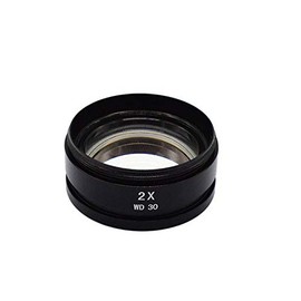 Auxiliary Lens, Powertool Microscope Lens, Barlow Lens Magnifying Lens with 48mm Mounting Thread for Stereo Microscopes (2x)