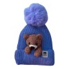 KH Gorro Dos Pompones Oso Tierno Niñas Niños Unisex Invierno