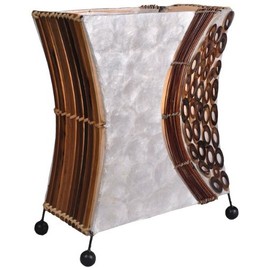 Wayan Decorative Light Lamp Natural Material Mood Light Square Height Approx. 30 cm