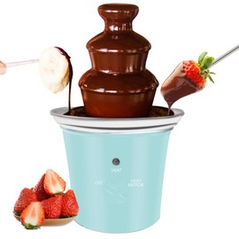 Máquina Mini Fuente de Fondue de Chocolate Pequeña Fuente de Fondue de Chocolate Eléctrica para Fiesta para Caramelos Mantequilla Queso (Verde)