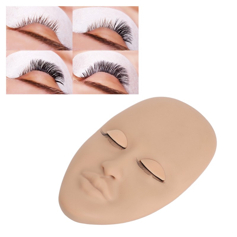 Eyelash Extension Face Mannequin 3 Pairs Removable Eyelids Single Layer