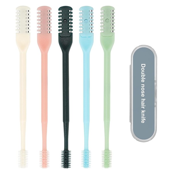 5er-Pack Nasenhaartrimmer Herren,2-In-1 Nasenhaartrimmer Frauen,Doppelseitig Nasenhaarentferner,Tragbar Nasentrimmer,Universell Nasenhaare Entfernen,360° Nasenhaarrasierer,Abwaschbar