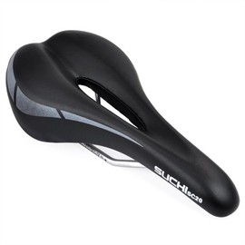 Accessotech Hollow Mountain Bicycle Saddle Seat Unisex Sports Bike Seat Pad Cycling XC (Black)