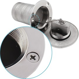 SHENGHUISS Boat Deck Fuel/Gas/Water/Waste Fill/Filler Tank Key Marine 316 Stainless Steel Deck Filler Marine Hardware for Yacht Caravan 1-1/2 inch B-Fuel Straight