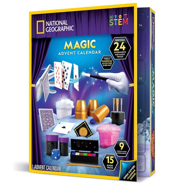 NATIONAL GEOGRAPHIC Magic Advent Calendar 2023 – Jumbo Kids Advent Calendar with 24 Magic Tricks & Science Experiments, Christmas Countdown Calendar, Christmas Toys, Advent Calendar Magic