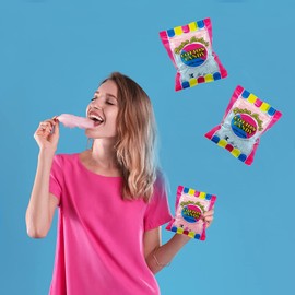 Fruidles Cotton Candy Blue and Pink Swirl Party Flavors Supplies Birthday Treats for Kids, Kosher, 1oz Bag (36-Pack)