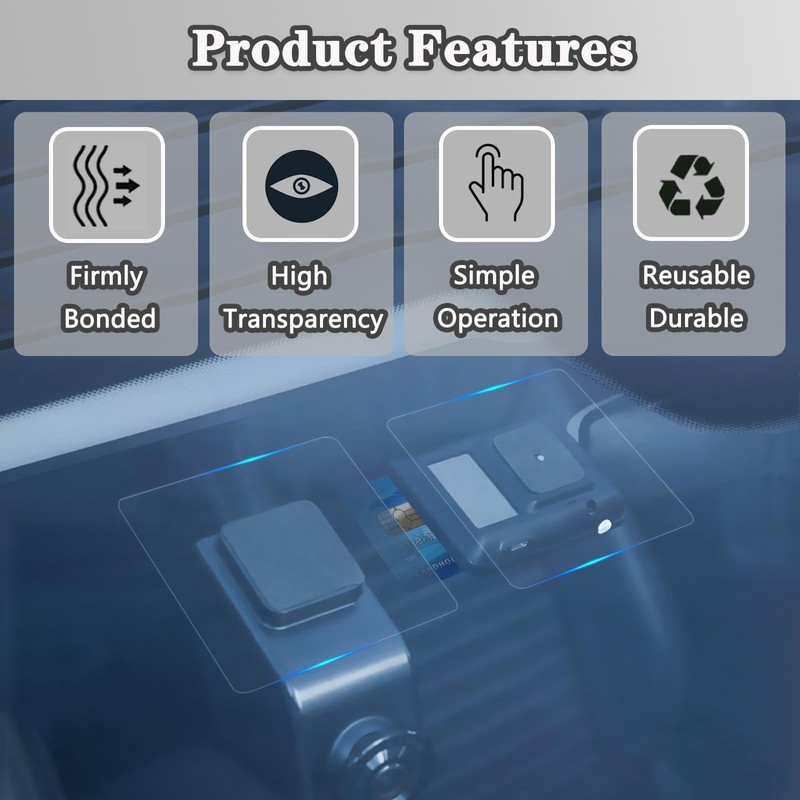 Electrostatic Film for Dash Cam, Sticker Shield for Windshields Double-Sided