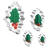 KAISHANE Holly Leaves Cookie Cutter Set,4 PCS Leaves Shape,Stainless Steel
