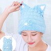 Gorro para Secar el Cabello de Coral Fleece, Orejas de
