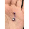 Flexi Stainless Steel Purple Belly Button Ring 15 Gauge Flexi