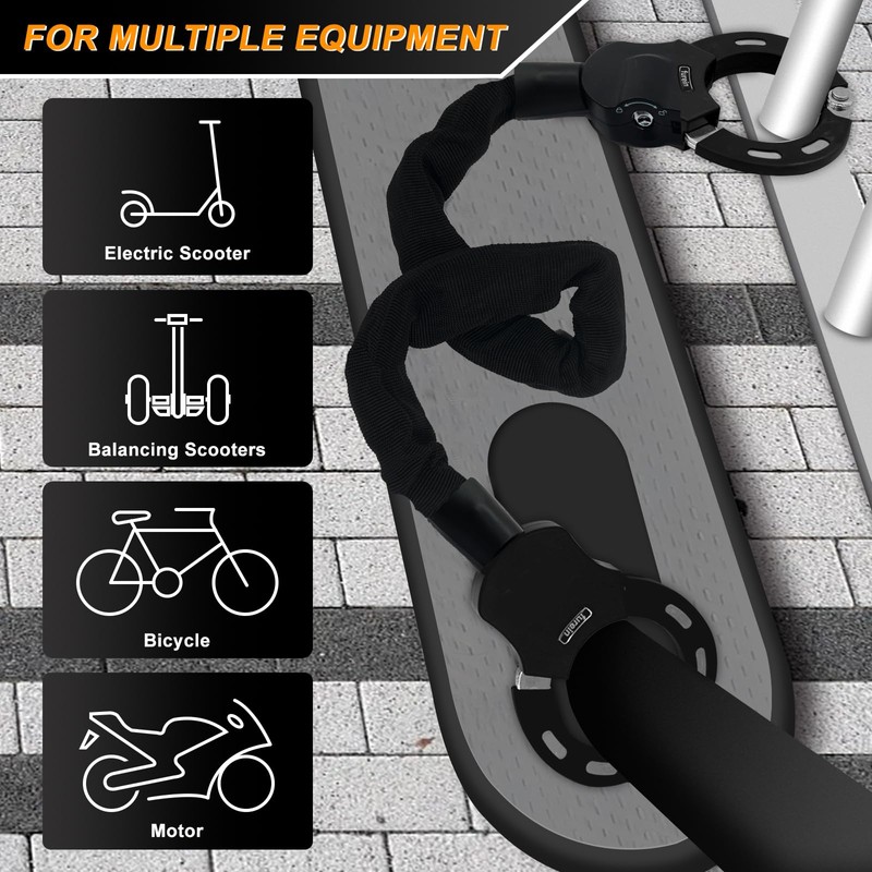 Scooter Lock,Electric Scooter Locks Anti Theft,Electric Scooter Lock with Silicone