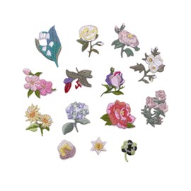 UYRVAPE 14 pieces patches for iron-on, flowers, iron-on patches, iron-on patches, stickers, suitable for children, DIY T-shirt, jeans, clothing, bags, patches, iron-on patches, flowers embroidered