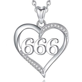 INFUSEU Angel Number Chain, 925 Silver Multicoloured Pendant Number Angel Lucky Number Charm Necklace 111 222 333 444 555 666 777 888 999 Lucky Pendant Choker Jewellery for Women, Sterling Silver