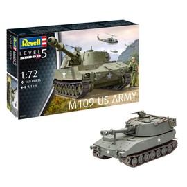 Revell 03265 14 Modellbausatz M109 US Army im Maßstab 1:72, Level 5