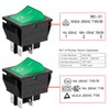 Heschen Rocker Switch ON-OFF DPST 4 Terminals Green Light 16A