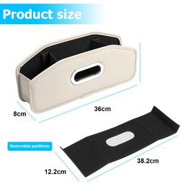 JNNJ Storage Box with Drink Holder for Car, Multifunctional Organiser Cup Holder, Car Seat Organiser, Car Rear Seat Headrest, Tissue Box, Headrest Hook for Children, Adults (White)