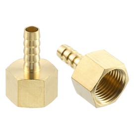 uxcell 5 Pcs Brass Hose Barb Fitting, 5/16" Bard x 1/2" NPT Female Brass Barb Pipe Fitting Adapter for Connect Pipes Mechanical Devices Plumbing Equipment