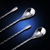 DIFENLUN 12 Inches Mixing Spoon Stainless Steel, 2 Pack Spiral