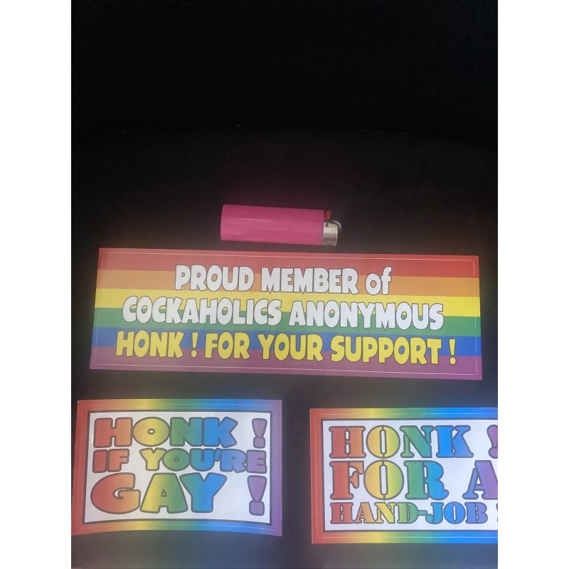 5 Piece Gay Prank Bumper Stickers Decals Free Gift