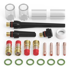 TOOLIOM 22PCS TIG Welding Torch Accessories Kit Stubby Gas Lens #10 Glass Cup Back Cap Kit for WP-17/18/26