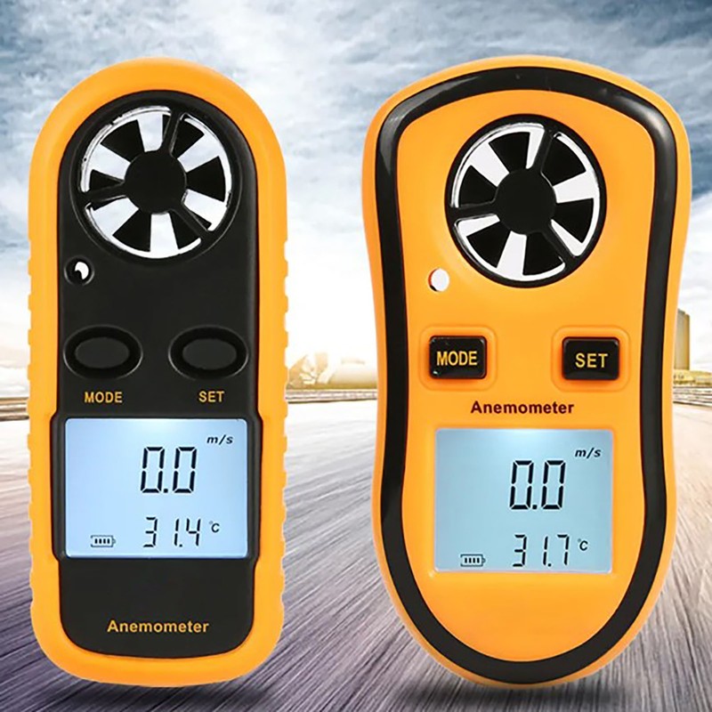 Wind Speed Meter Chill Tester Velocity Gauge Digital Anemometer for