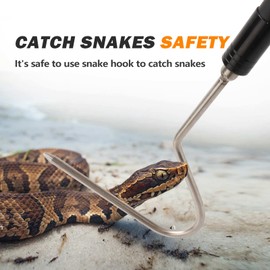 Dutypro 44 inch Snake Hook Catcher Stick Tongs Grabber Handling Tool Kit for Rattlesnakes Python Copperhead Removal Catching