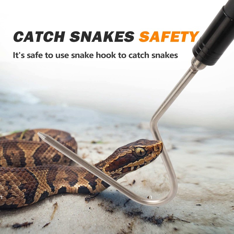 Dutypro 44 inch Snake Hook Catcher Stick Tongs Grabber Handling