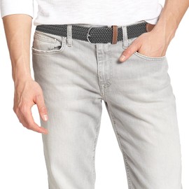 SWAUSWAUK Elastic Belt for Men Women - Elasticated Belt for Men Women Elastic Braided Belt for Jeans & Pants (Grey)