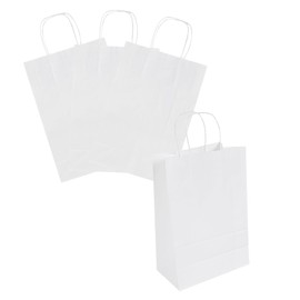 Restaurantware - Saving Nature 7.9 x 3.9 x 11.4 Inch Paper Shopping Bags, 100 Sturdy Bags With Handles - Durable, For Groceries, Gifts, Or Merchandise, White Paper Retail Handle Bags