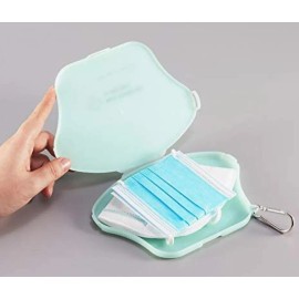 Porta Cubrebocas Estuche Tapabocas Case Máscarilla Portátil Color Verde
