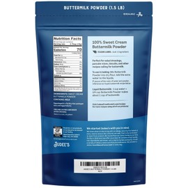 Judee's Gluten Free Buttermilk Powder - Baking Pancakes & Cornbread with Powdered Buttermilk - Gluten Free Shelf-Stable Mix - Reconstitute for Cooking with Powdered Milk - 24 oz, Pack of 1