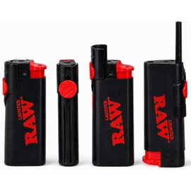 RAW Phoenix Windproof Lighter with Integrated Tool - Refillable Butane Gas Adjustable Flame Compact Design