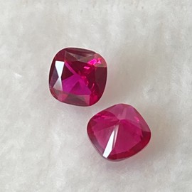 FENLIL FENRIL 10x10mm Synthetic Ruby Loose Cushion Shape, Gemstone, Created Ruby