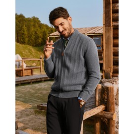 PJ PAUL JONES Cardigan Sweater for Men Zipper Cardigan Sweaters Daily Wear Cardigan Dark Gray, M