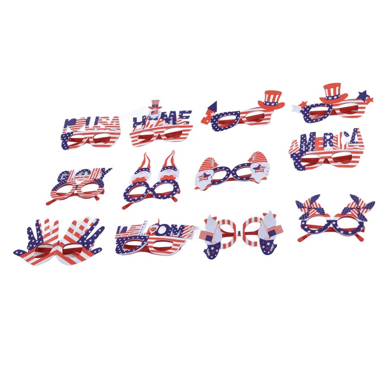 12pcs American Independence Day Glasses American Flag Holiday Glasses for