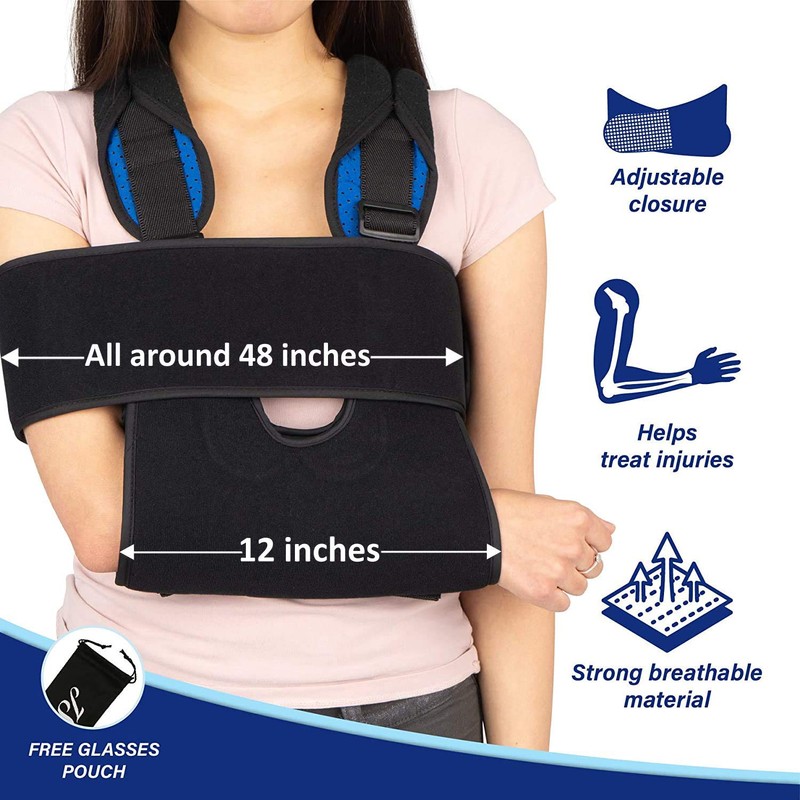 Arm Sling Brace Shoulder Immobilizer (Black) - Large
